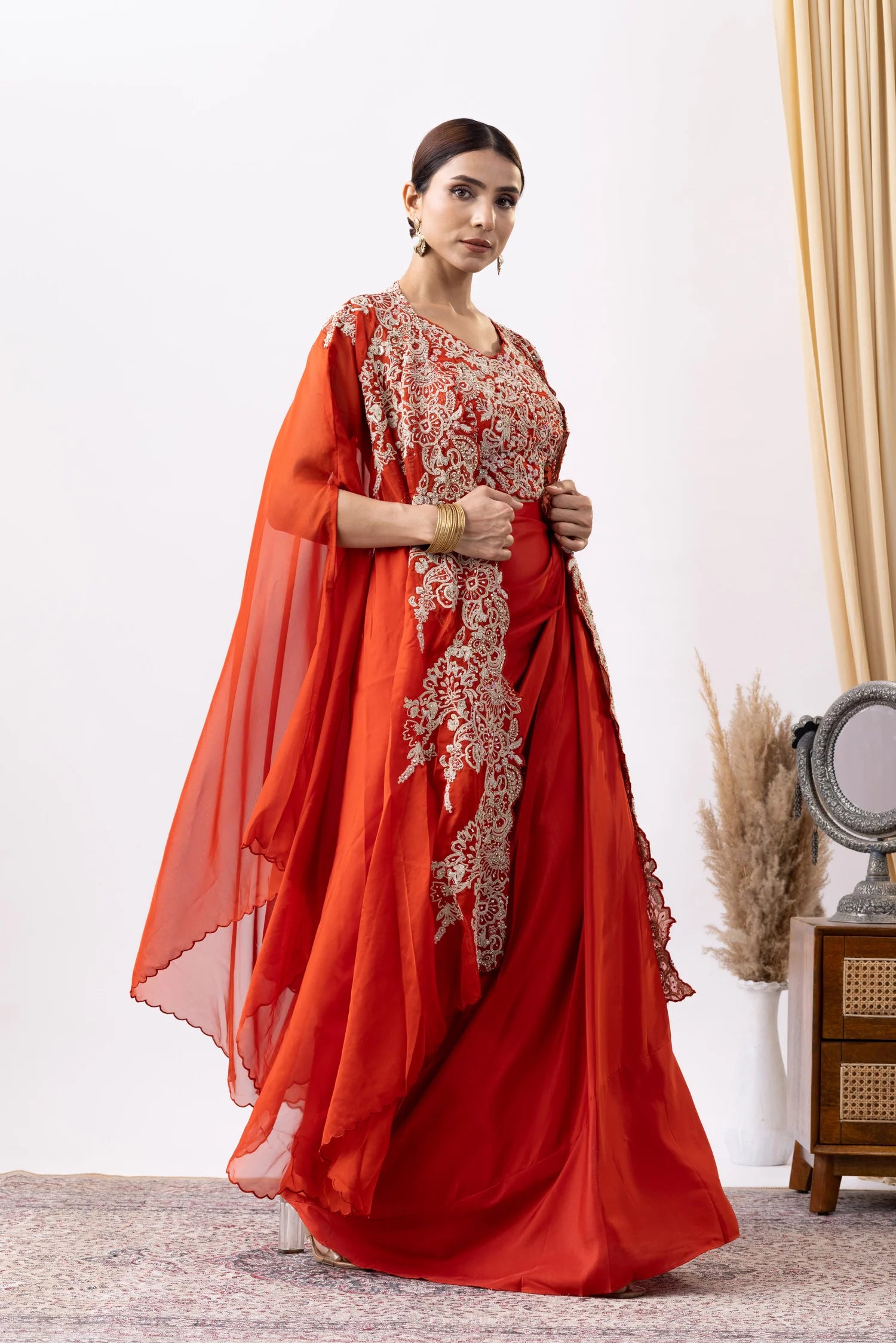 buy crepe draped set online usa festive wear