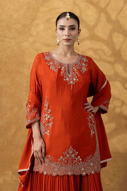 rust orange sharara suit online uk wedding guest outfit