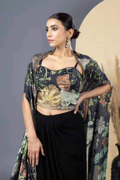 black drape skirt ready to wear online usa