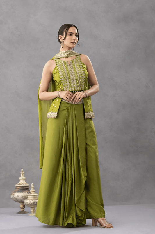 buy green indo western outfit uk