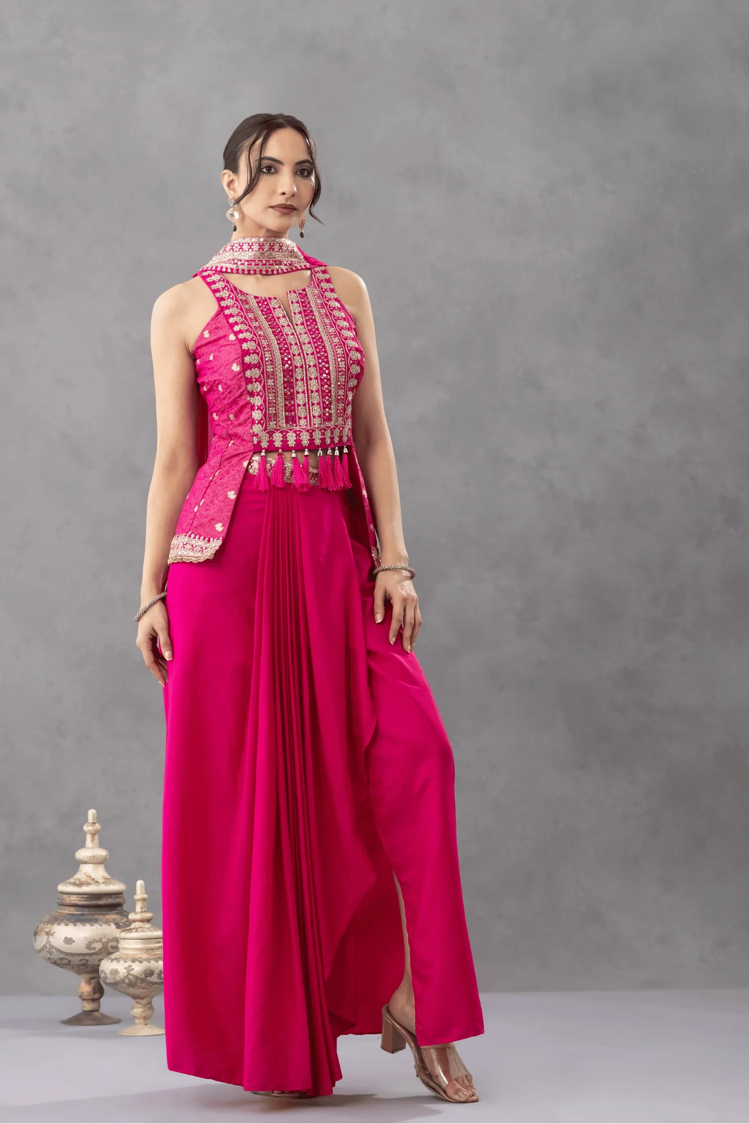 buy hot pink indo western outfit uk