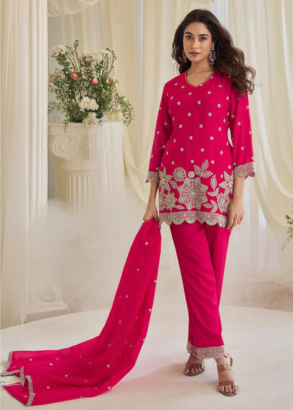 hotpink designer pant suit