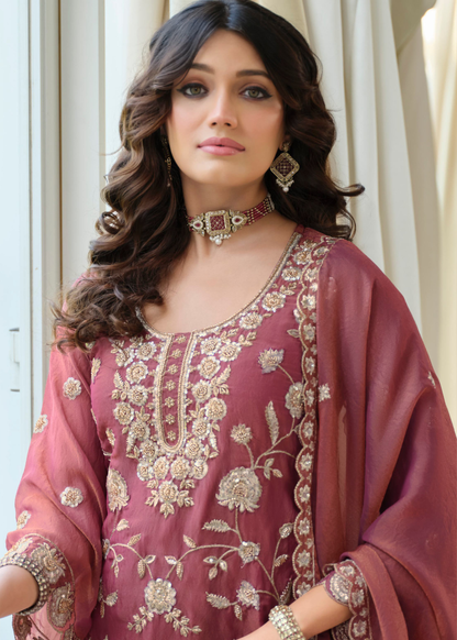 pink wedding guest outfit indian