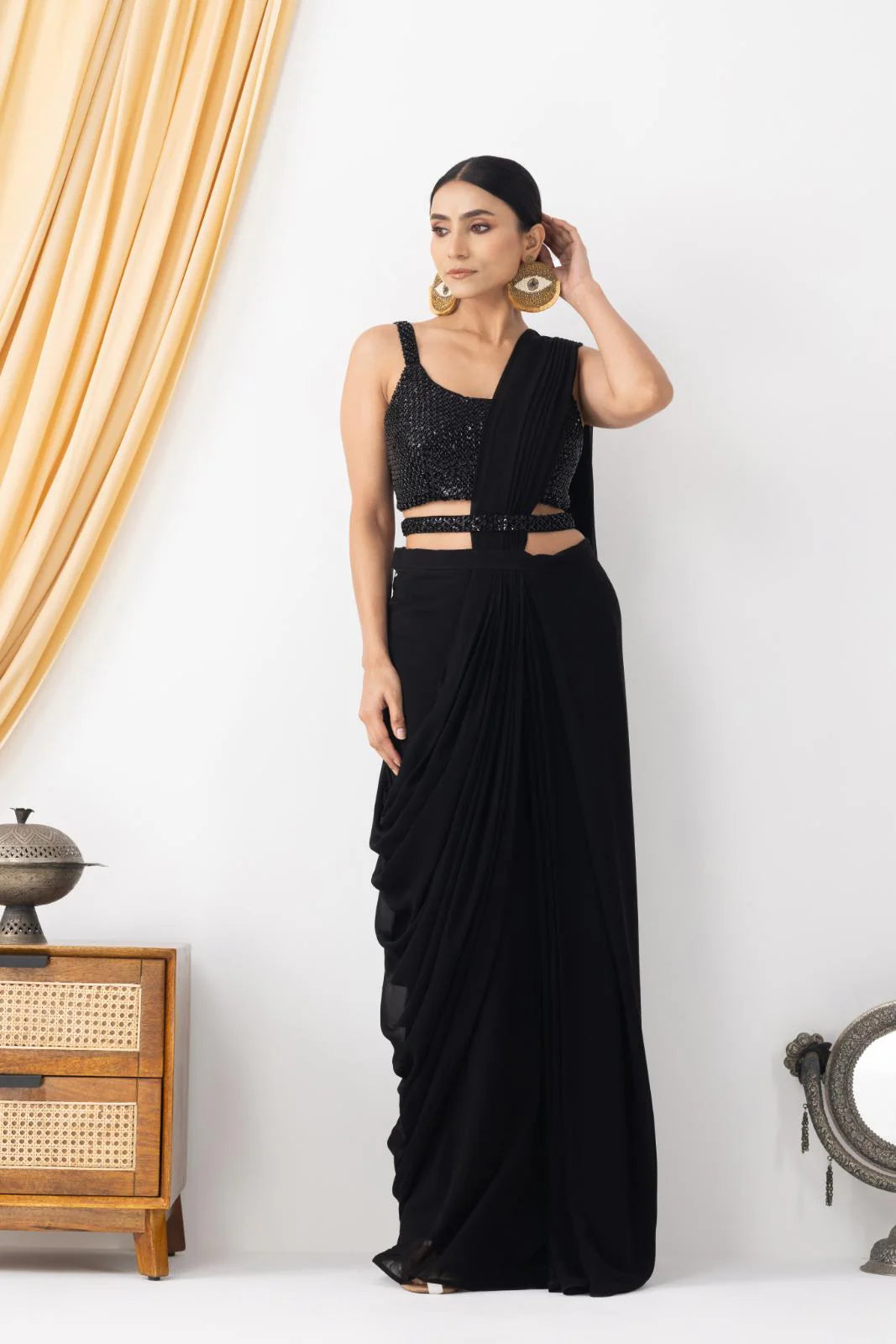 designer black saree ready to wear online usa