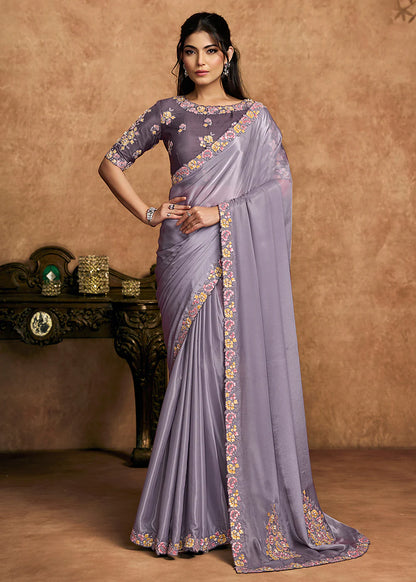 buy lilac wedding saree canada