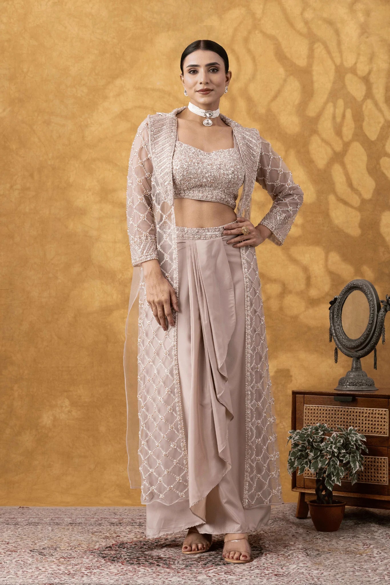 buy champagne indo western outfit uk
