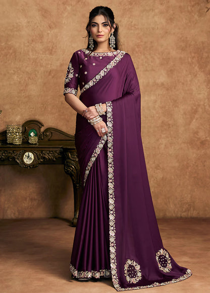 buy purple wedding saree canada