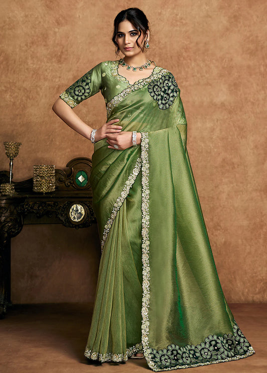 buy green wedding saree canada