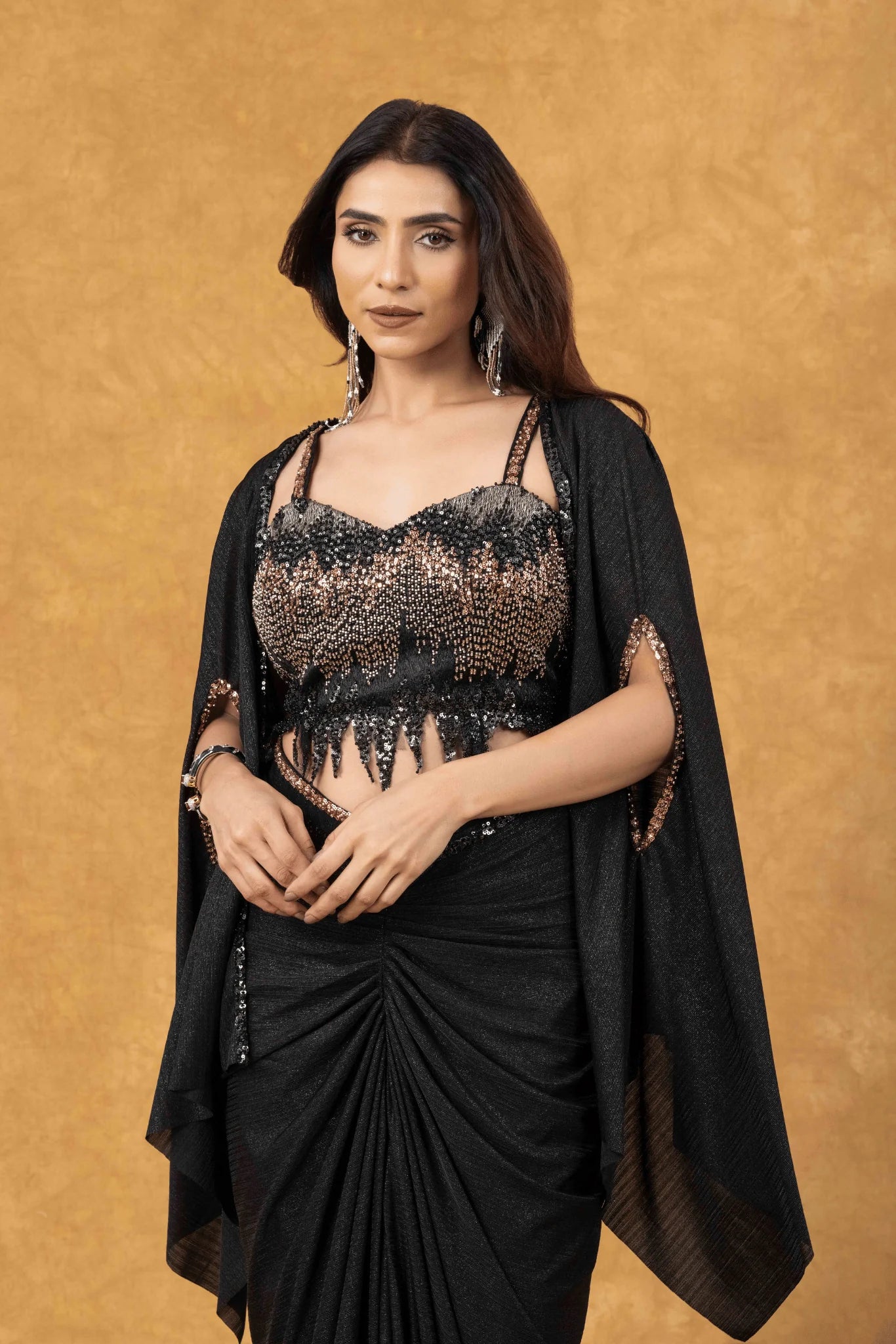 buy saree uk black online