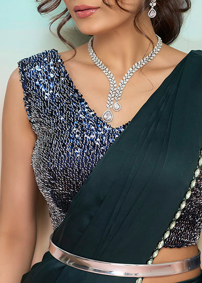 wedding guest indian saree navy canada