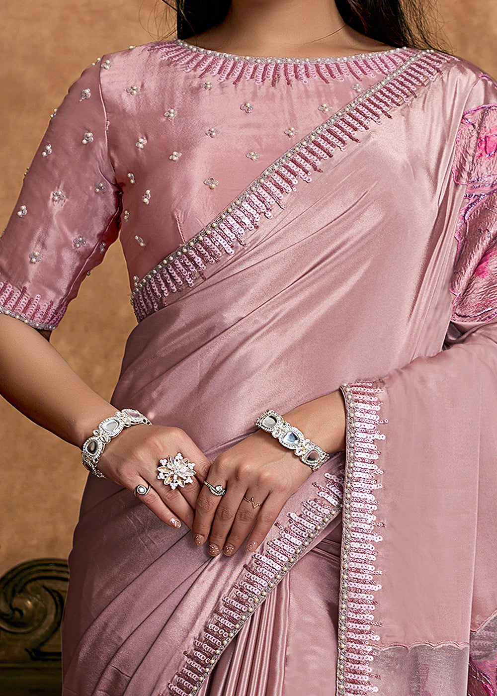pink festive saree buy online