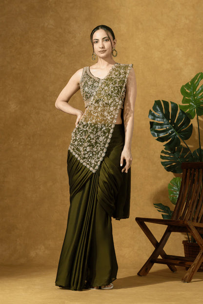 luxury pre drape saree women online