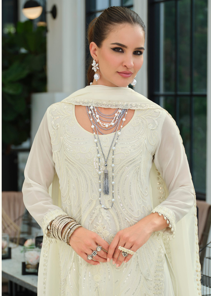 pakistani wedding guest palazzo suit white