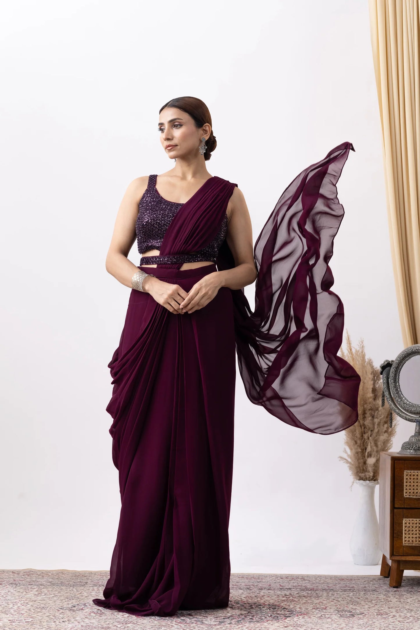 buy indian pre draped saree online pakistani festival outfit
