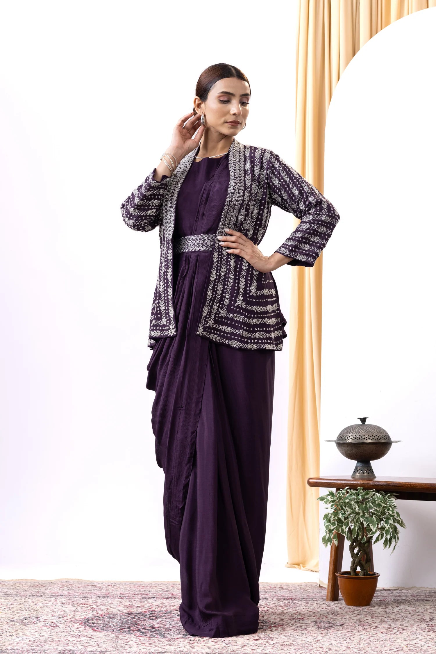buy indian draped gown online pakistani festival outfit