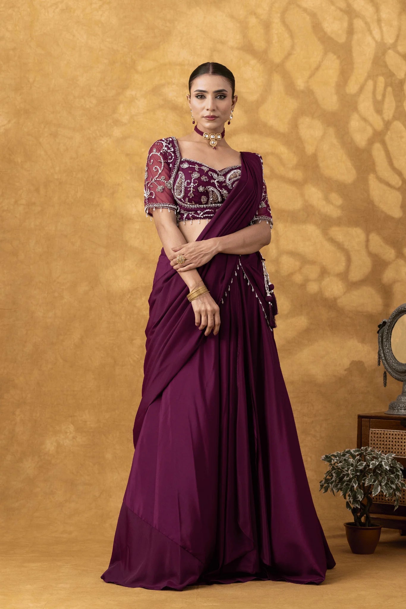 buy indian pre drape saree online pakistani festival outfit