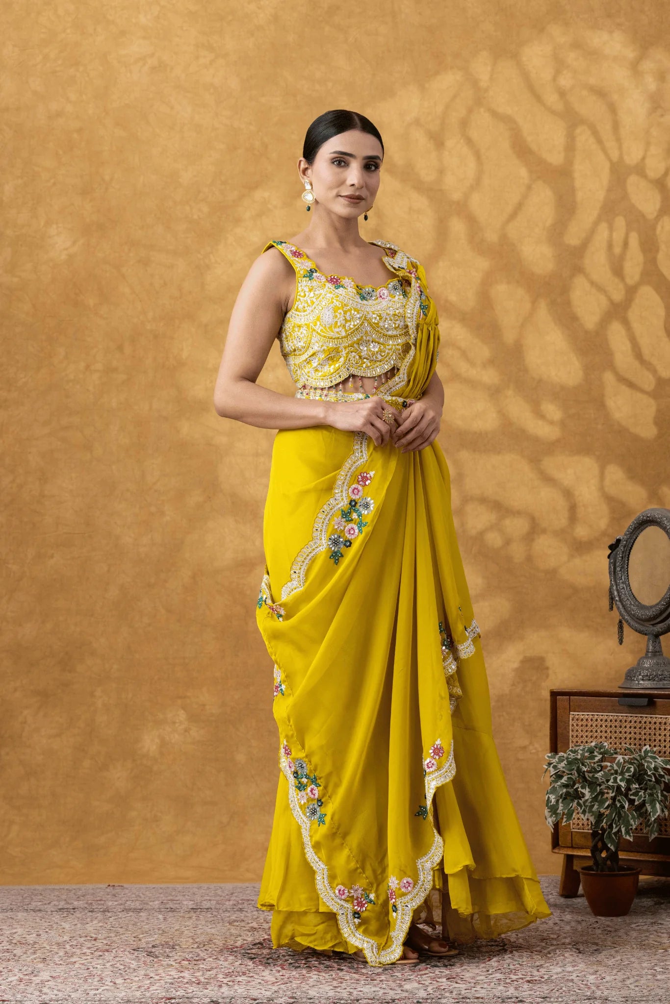 haldi function saree for women